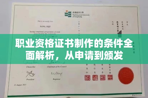 老河口职业资格证书制作的条件全面解析，从申请到颁发